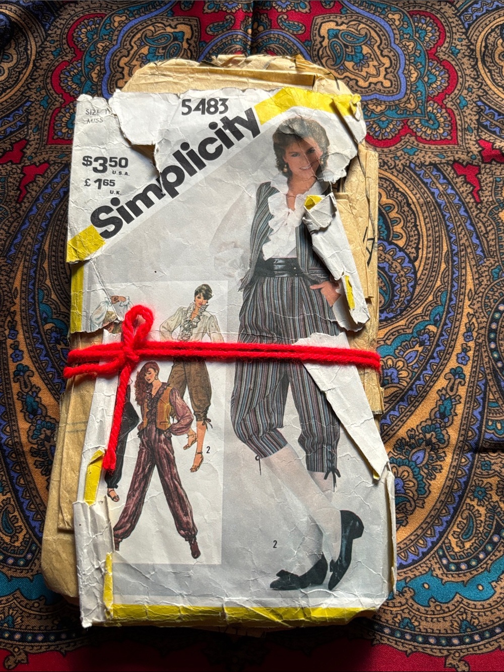Vintage Simplicity 5483 1980s Harem Pants Vest Blouse Sewing Pattern